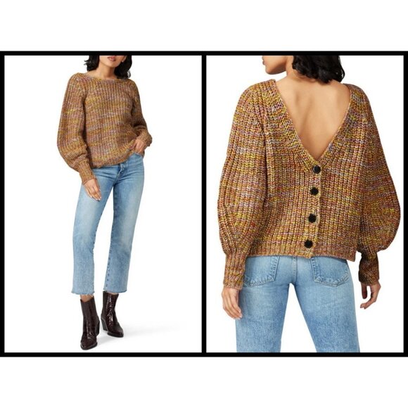 💕BA&SH💕 Gilet Haili Reversible Cardigan Sweater ~ Jaune Knit Medium US 8 - Picture 10 of 16